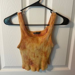 Yellow Ribbed Tank Top